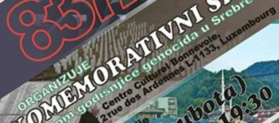 Luksemburg: Komemoracija povodom genocida u Srebrenici zakazana za 18. jun